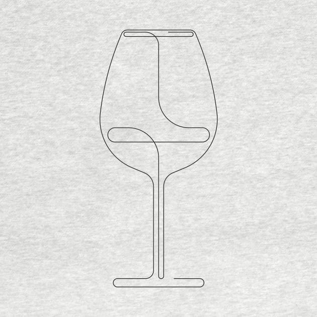 Wine glass line drawing by addillum